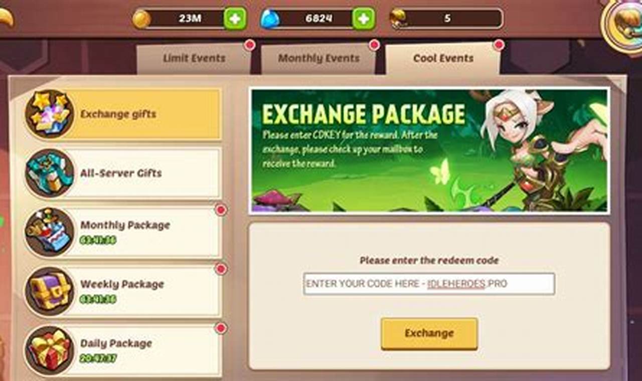 Idle Heroes Codes March 2024
