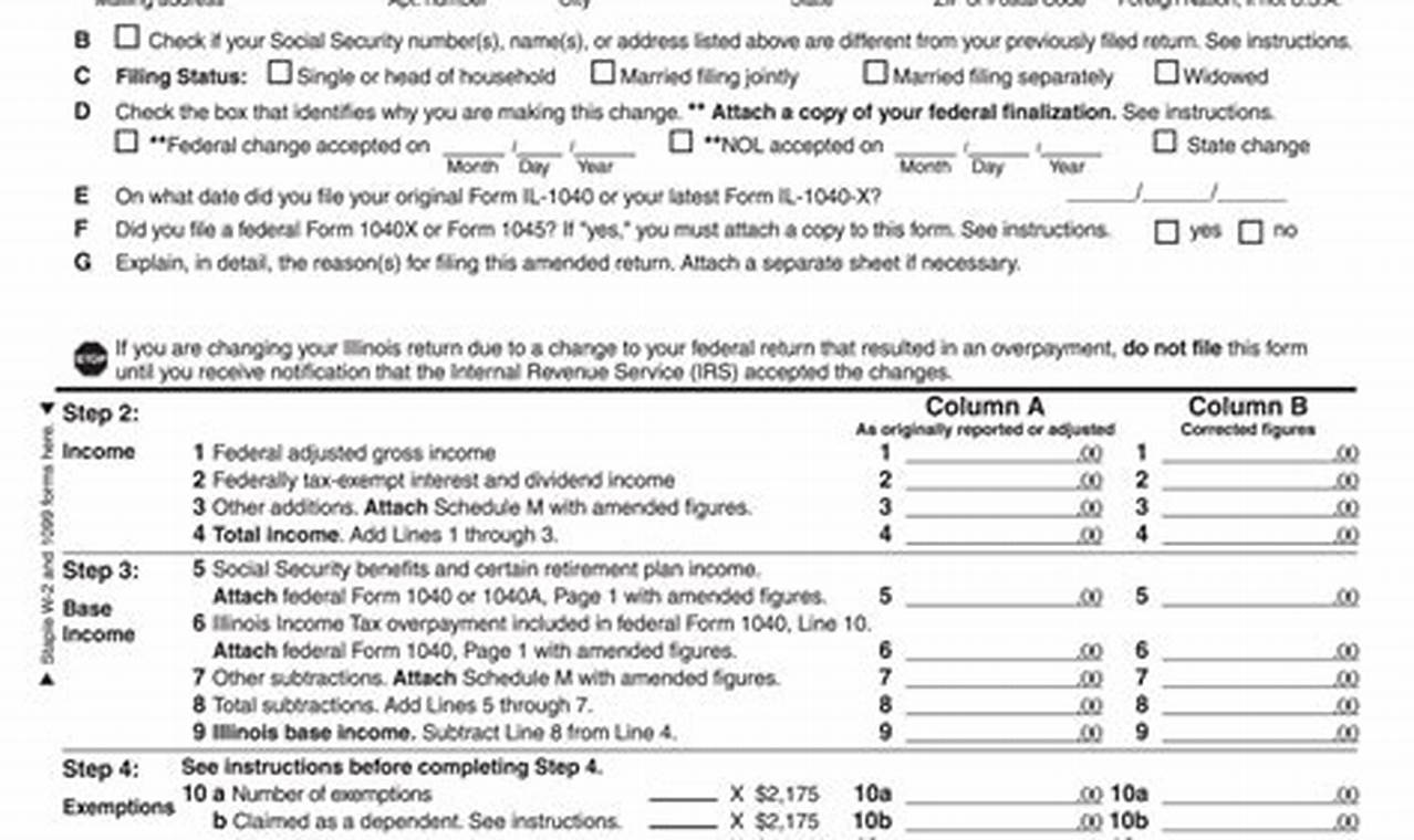 Illinois 1040 Form 2024