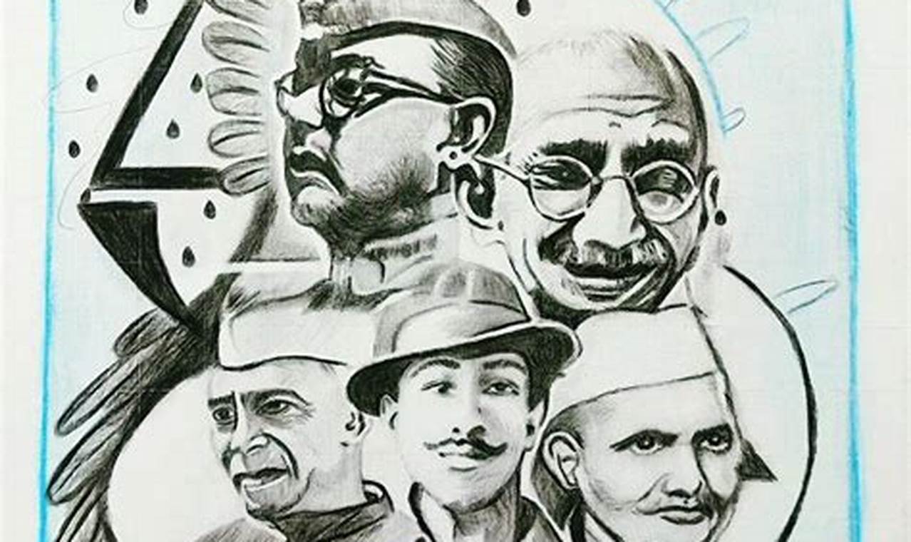 Independence Day Pencil Sketch: A Celebration of Freedom and Unity
