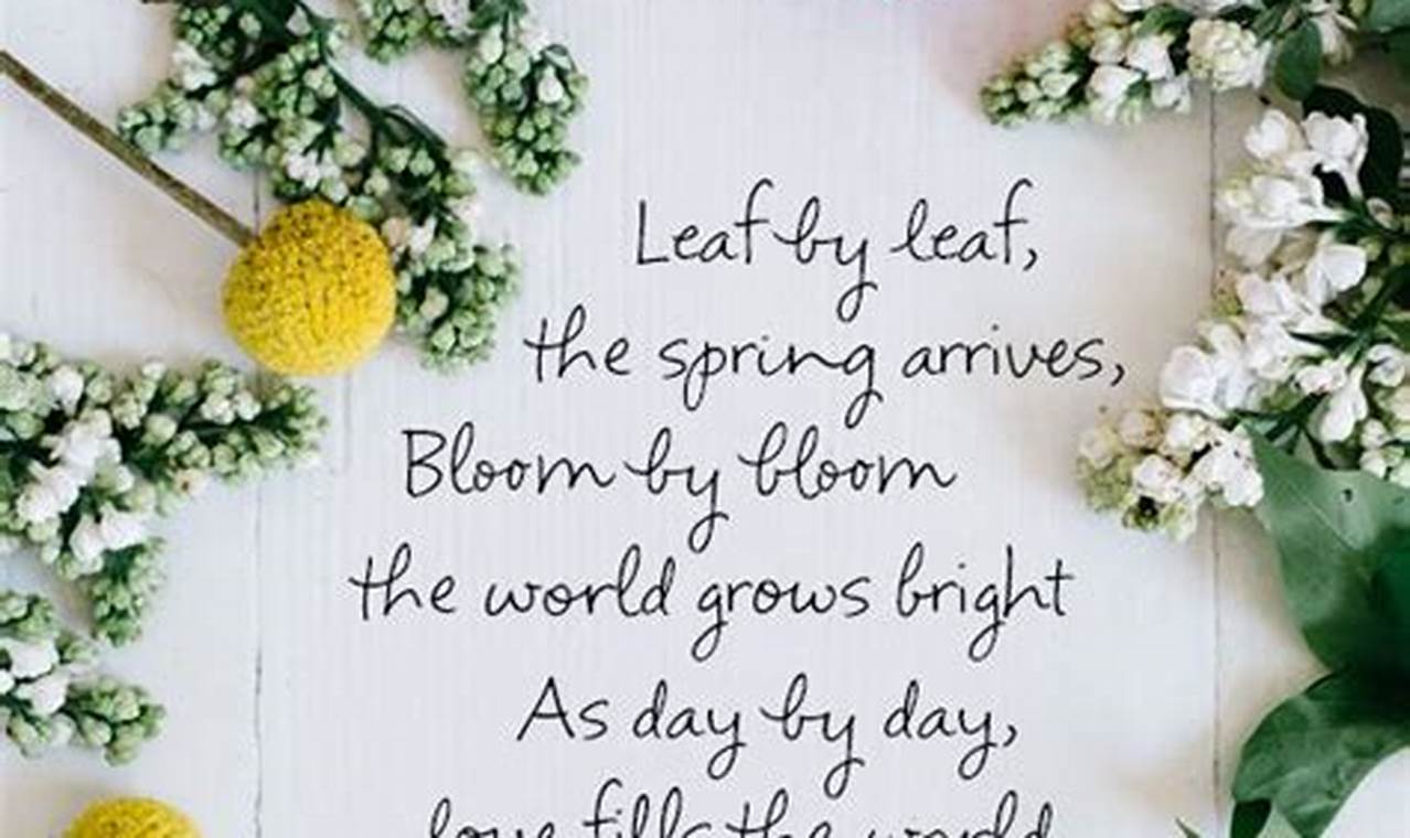 Inspirational Quotes And Poems About Spring