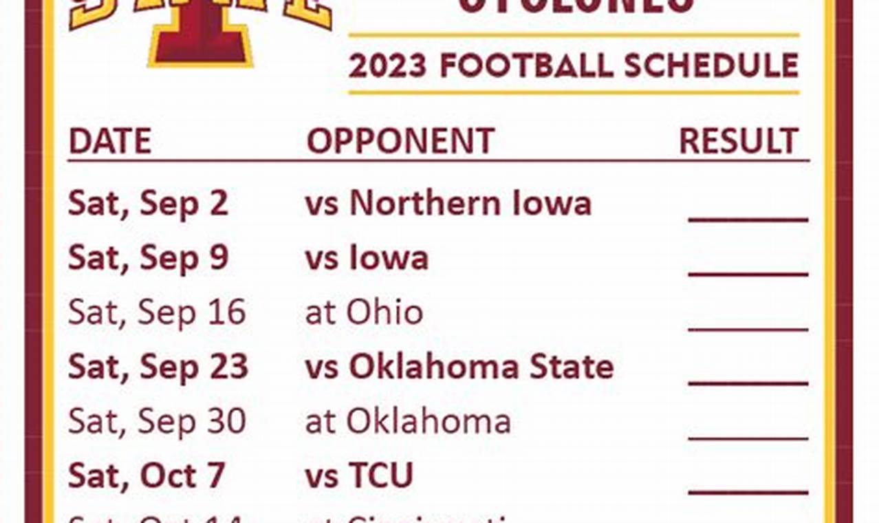Iowa State Football Schedule 2024-24