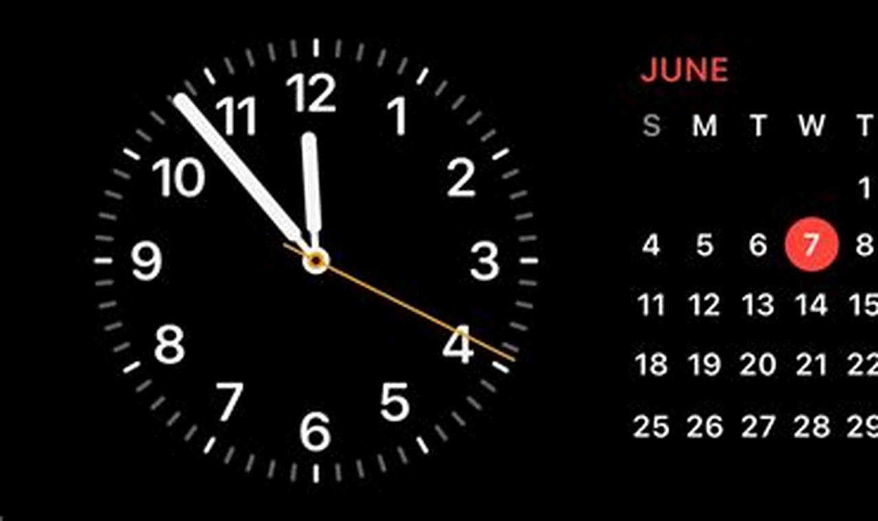 Iphone Clock And Calendar Screen