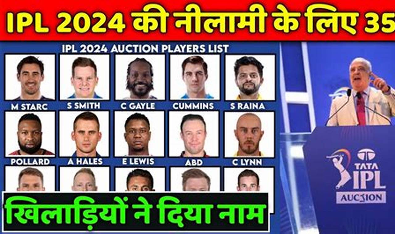 Ipl 2024 Auction Date Players List With Price