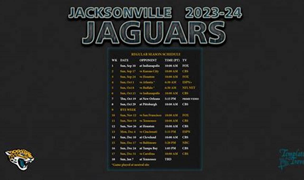 Jaguars Uniform Schedule 2024