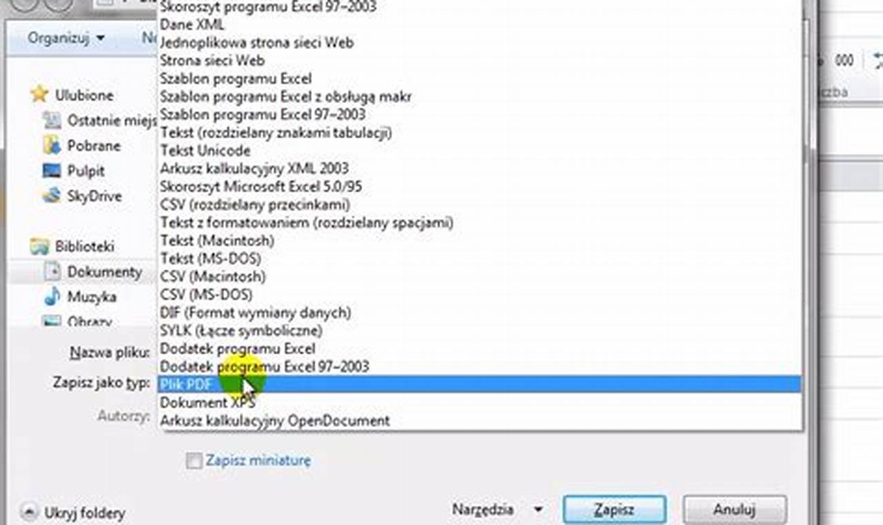 Jak Zapisac Dokument Exela Jako Dokument Pdf