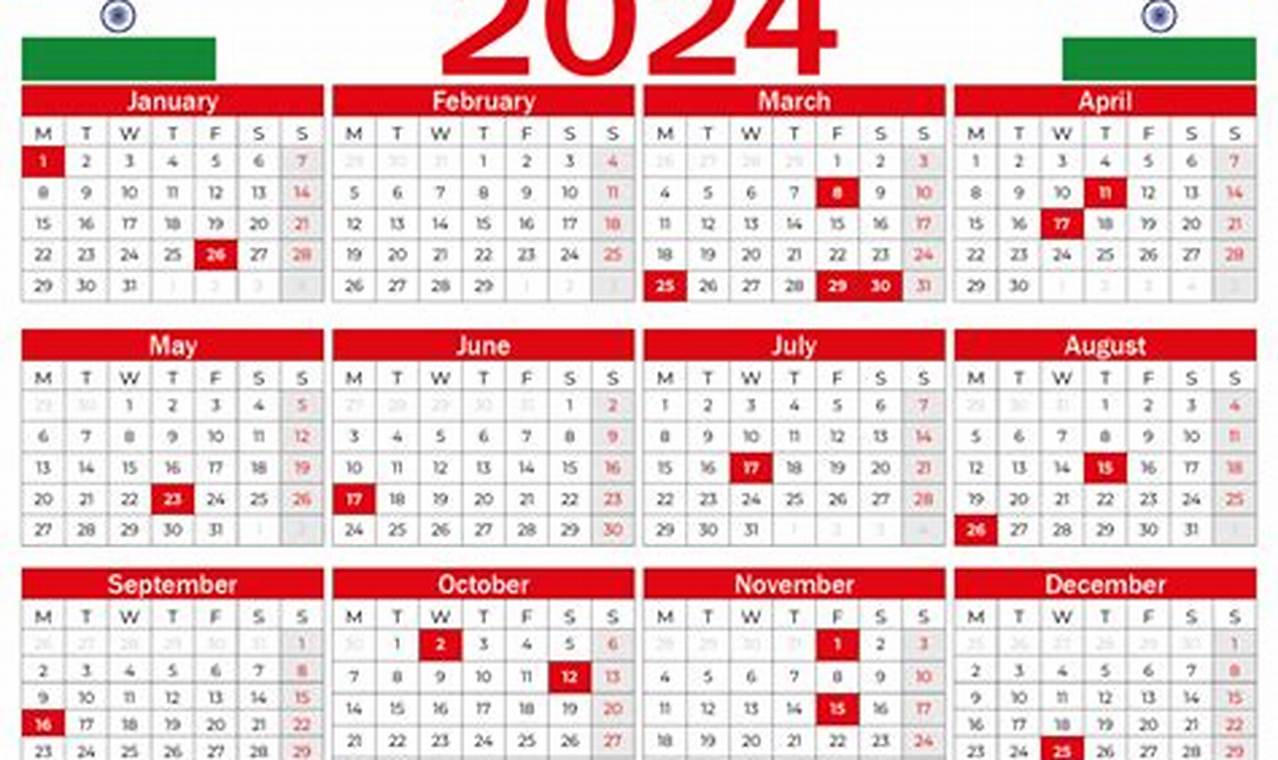 January 2024 Calendar With Holidays Indiamart Download