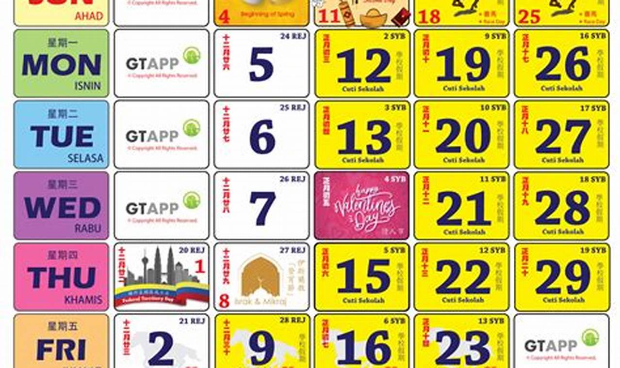 January 2024 Calendar With Holidays Malaysia Pdf