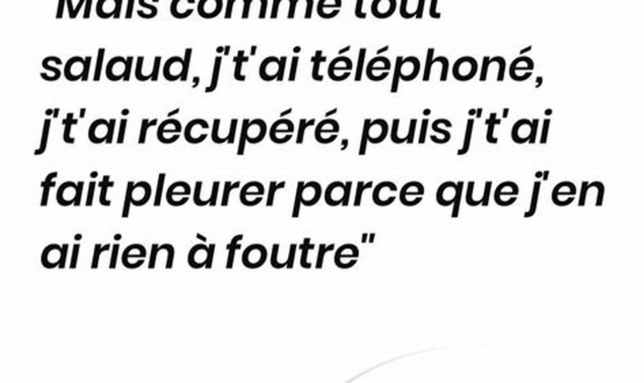 Je T'Ai Téléphoné Je L'Ai Récupéré