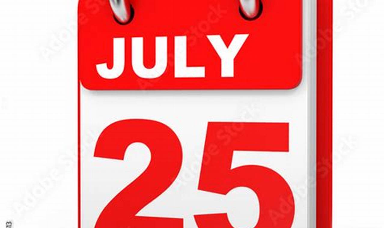 July 25 Calendar