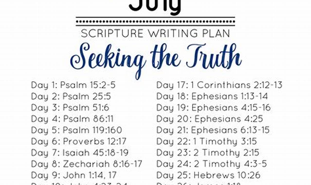 July Scripture Writing Plan 2024