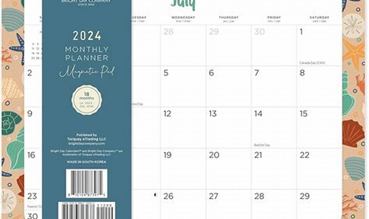 July To December 2024 Calendar Printable Stickers Hsn