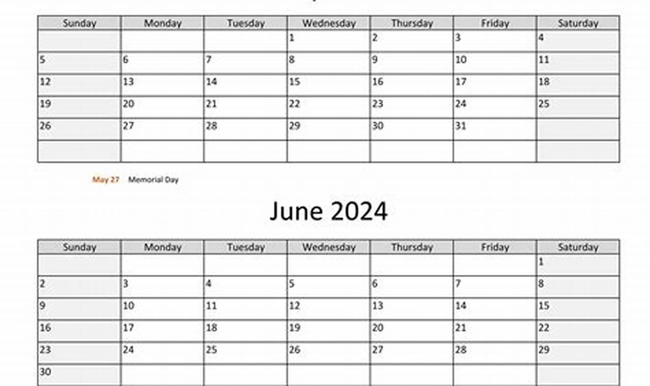 June 2024 May Calendar View Pay