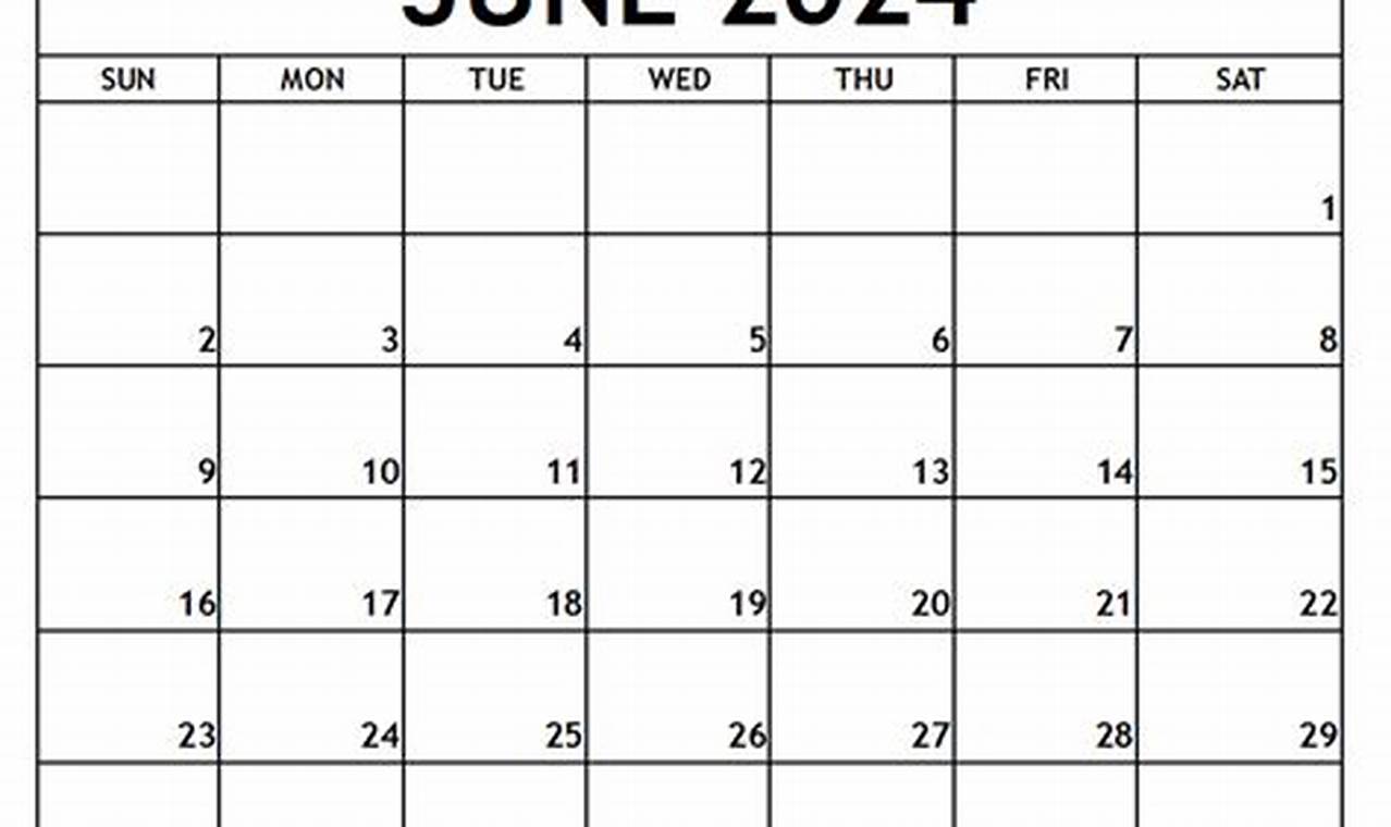 June 2024 Print Calendar
