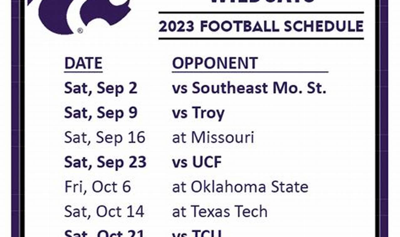 K State Football Schedule 2024