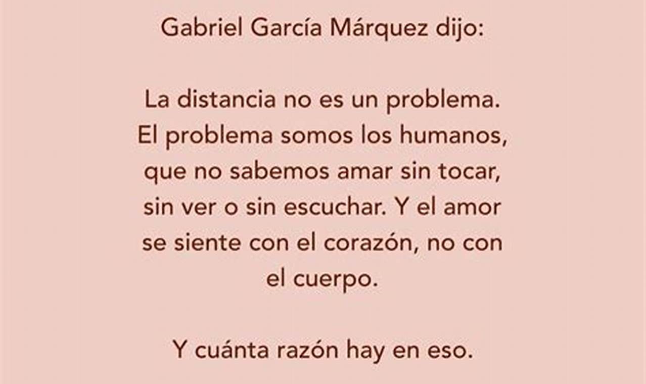 La Distancia No Es Un Problema Gabriel García Márquez Libro