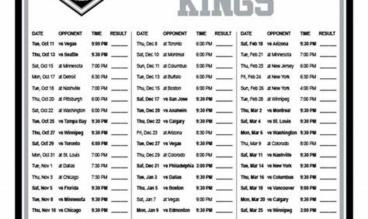 La Kings Tv Schedule 2024