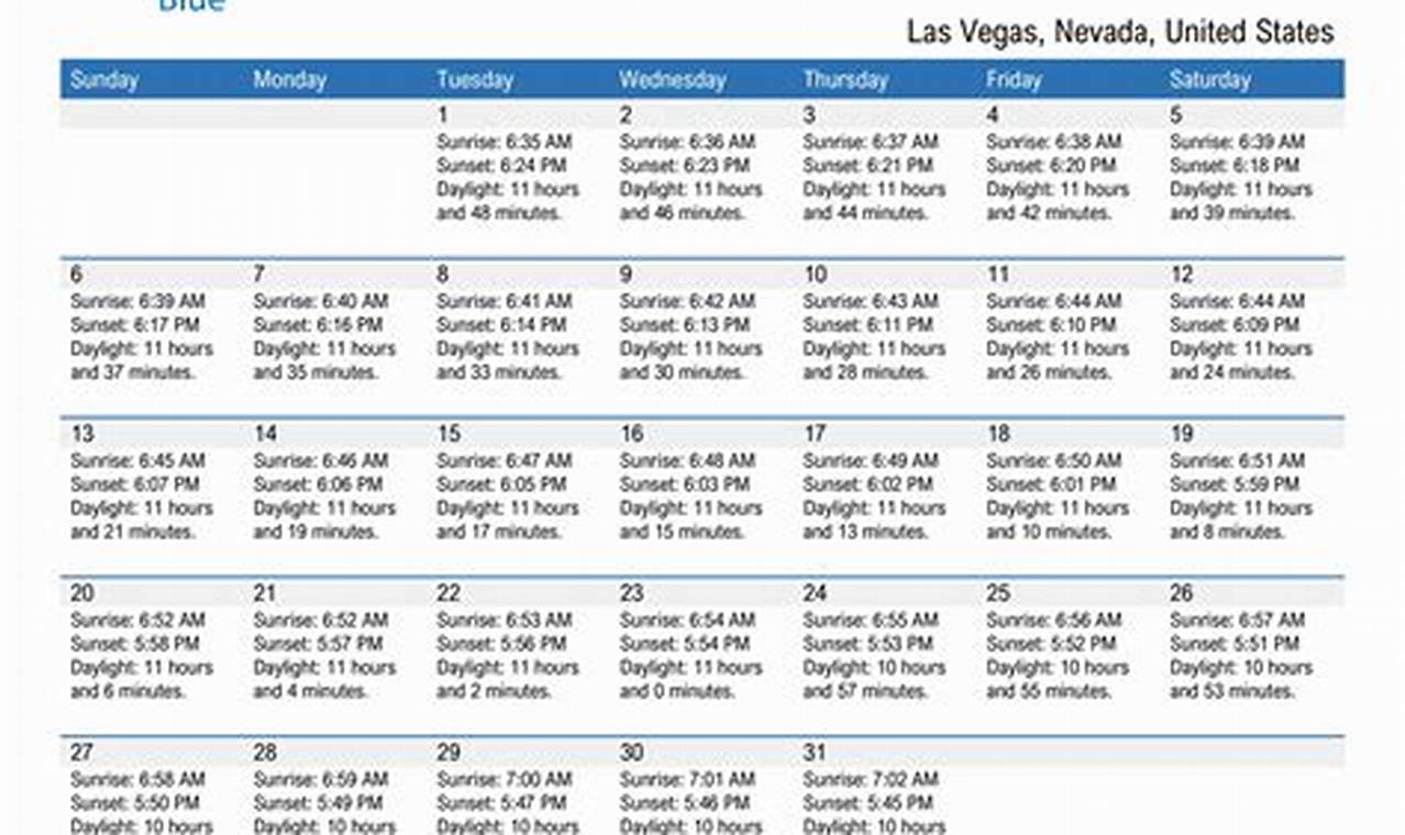 Las Vegas Calendar October 2024