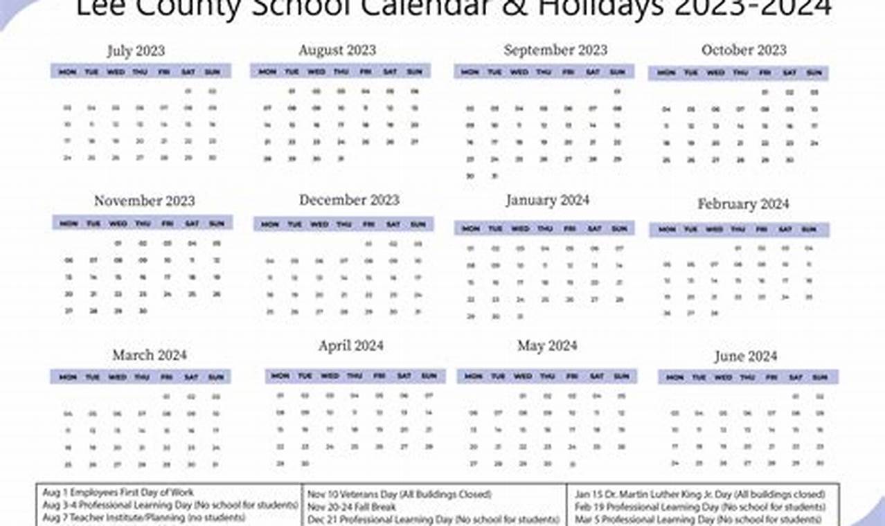 Lee Schools Calendar 2024 2024