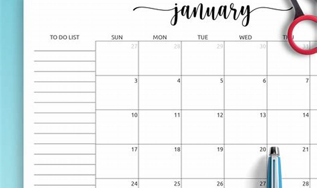 List Of Calendar Dates