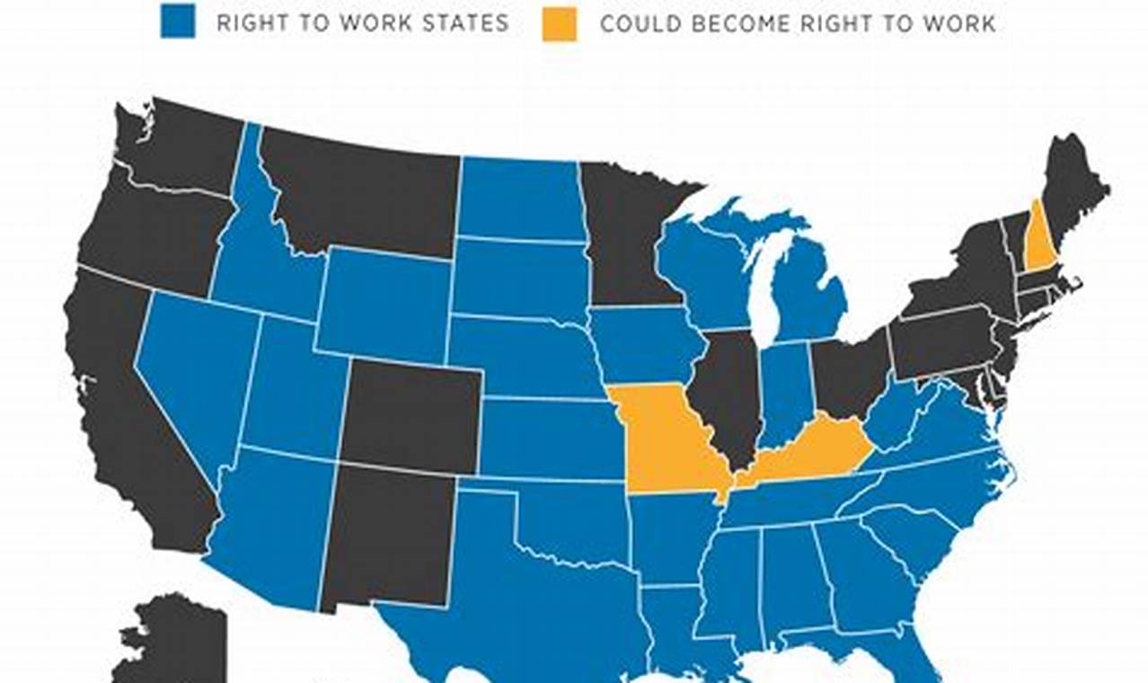 List Of Right To Work States 2024 Us
