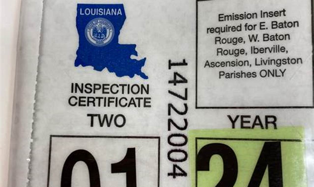 Louisiana Inspection Sticker 2024 India