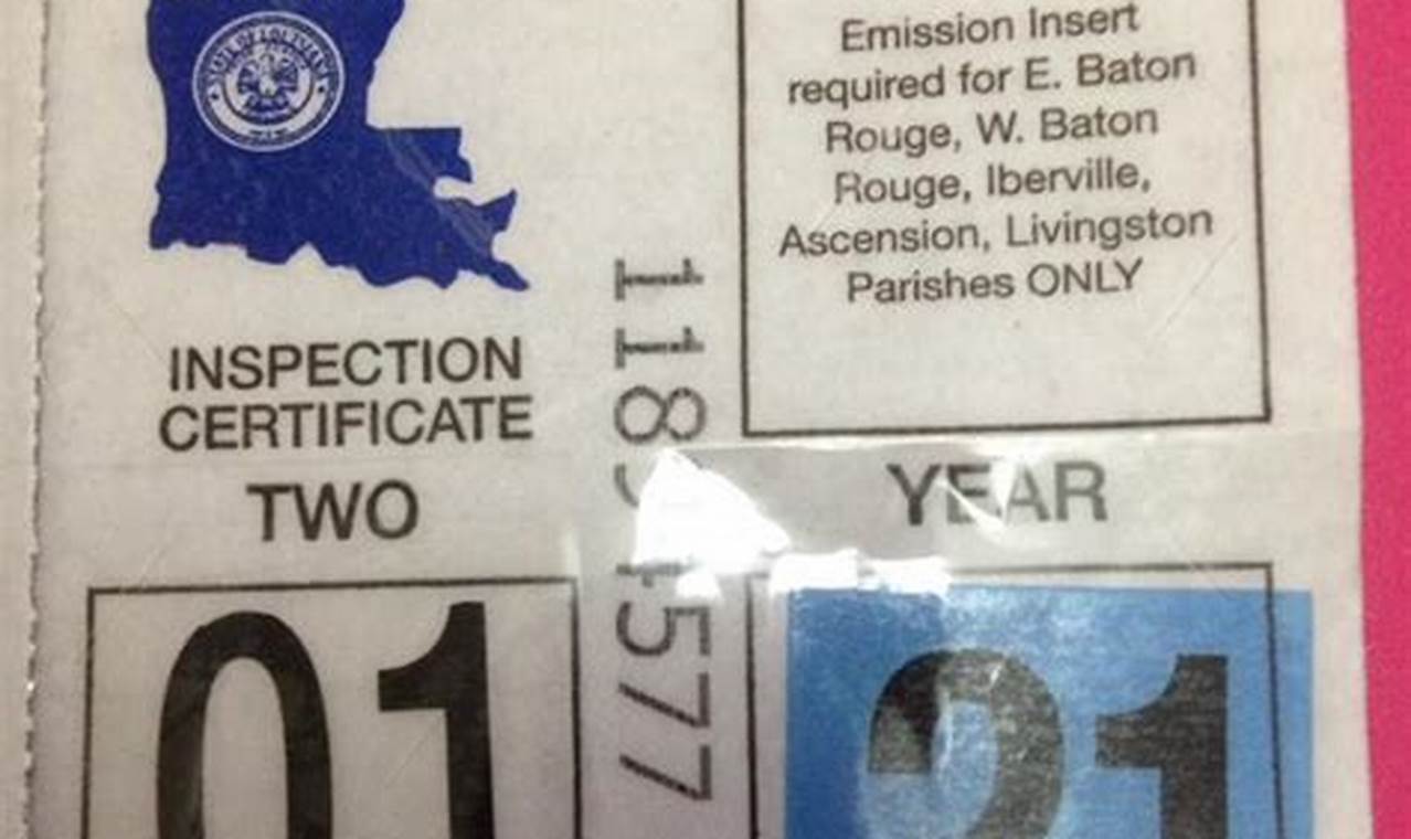Louisiana Inspection Stickers Online