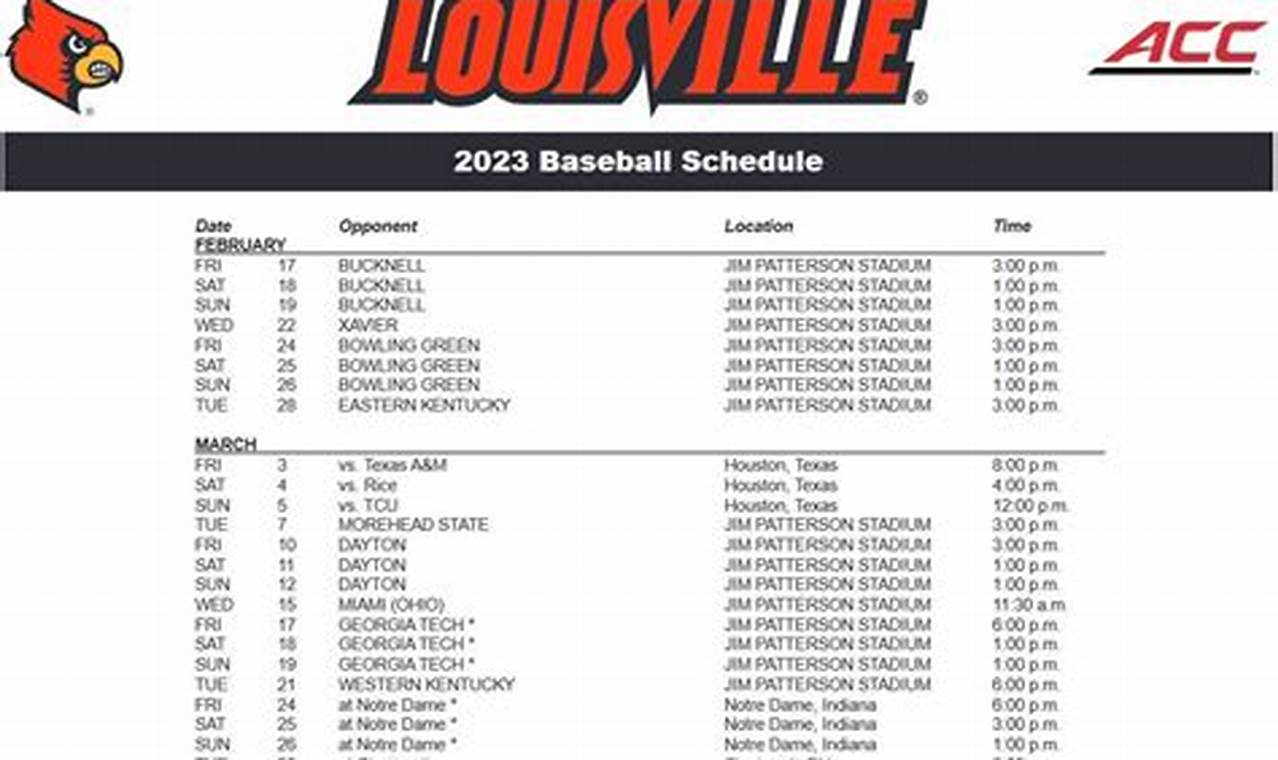 Louisville Baseball Schedule 2024
