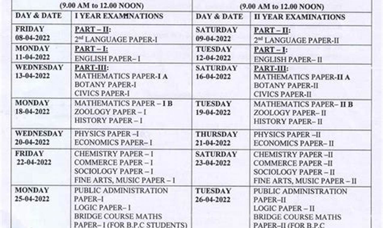 M 2024 Exam Dates And Schedule
