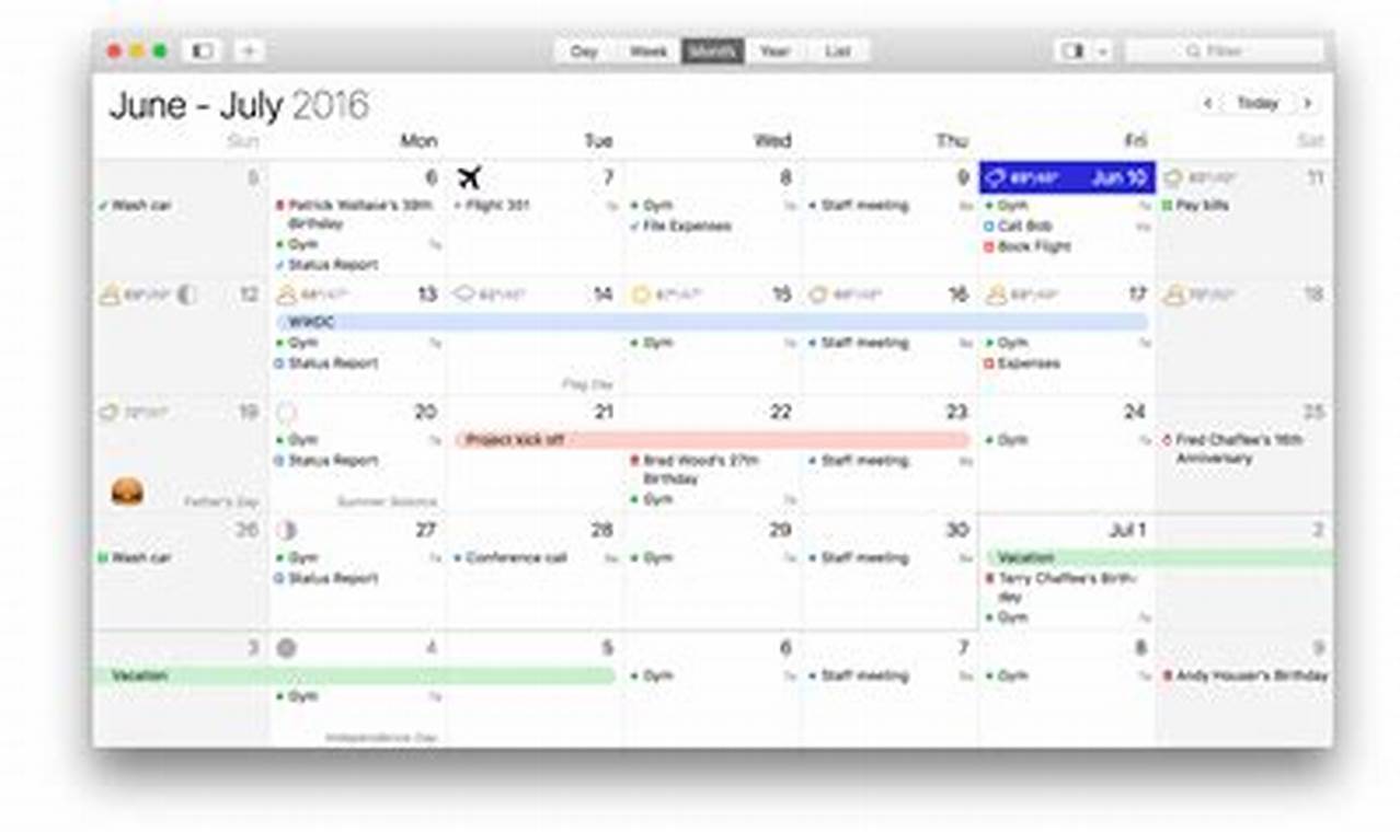 Mac Os X Calendar App