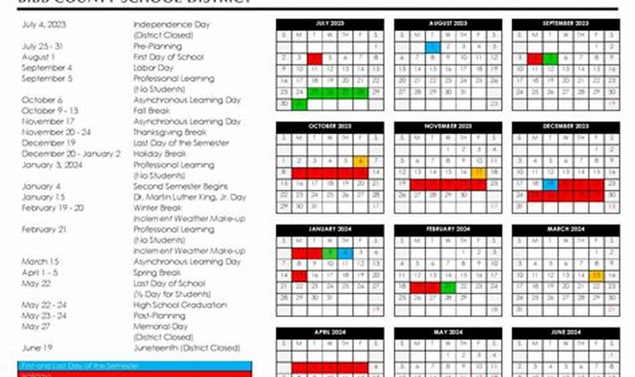 Macon Bibb County School Calendar 2024-2024