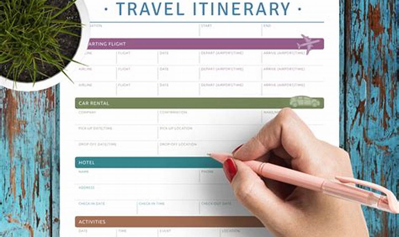 Make a Free Vacation Itinerary Planner Here