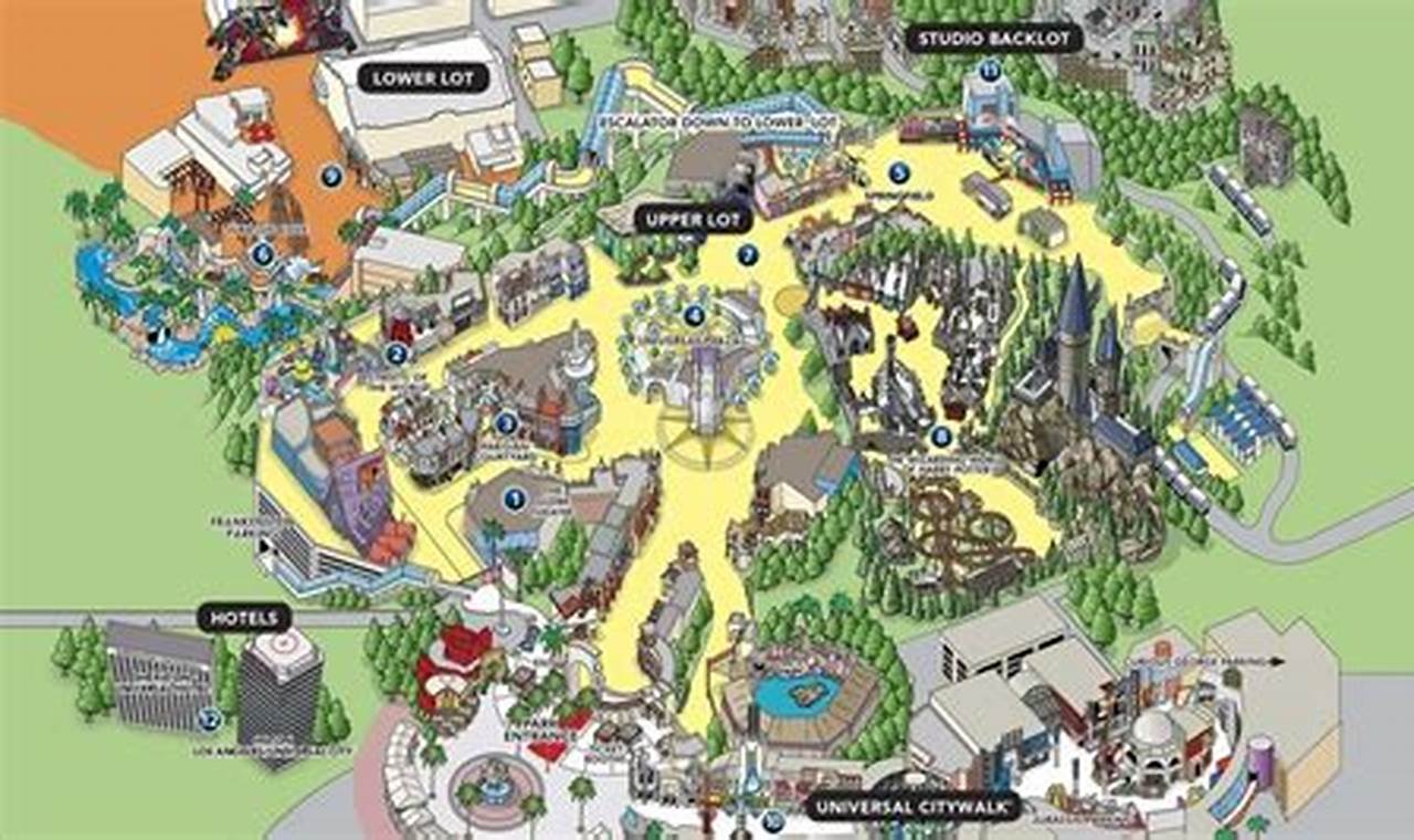 Mapa Universal Studios Hollywood 2024