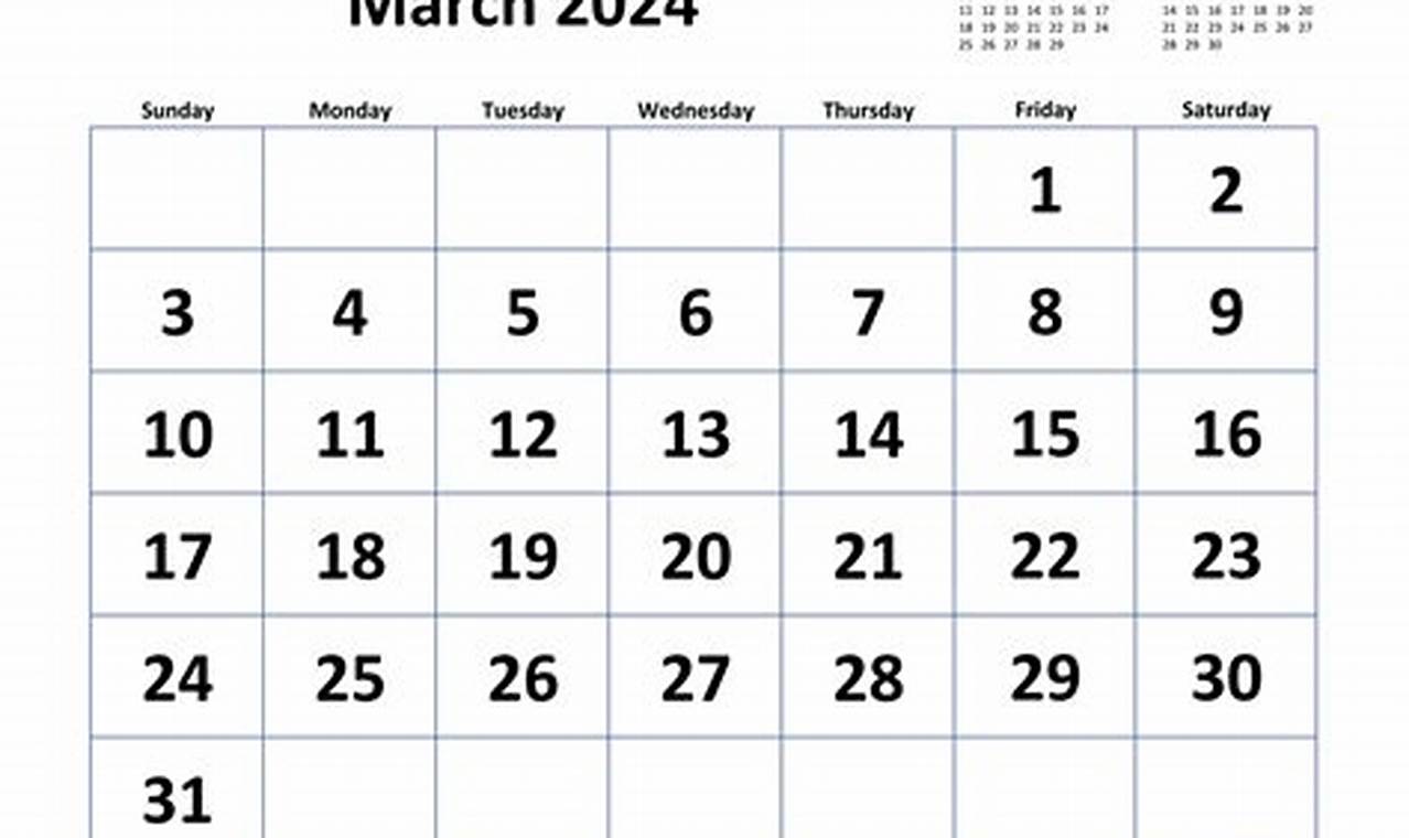 March 2024 Dates