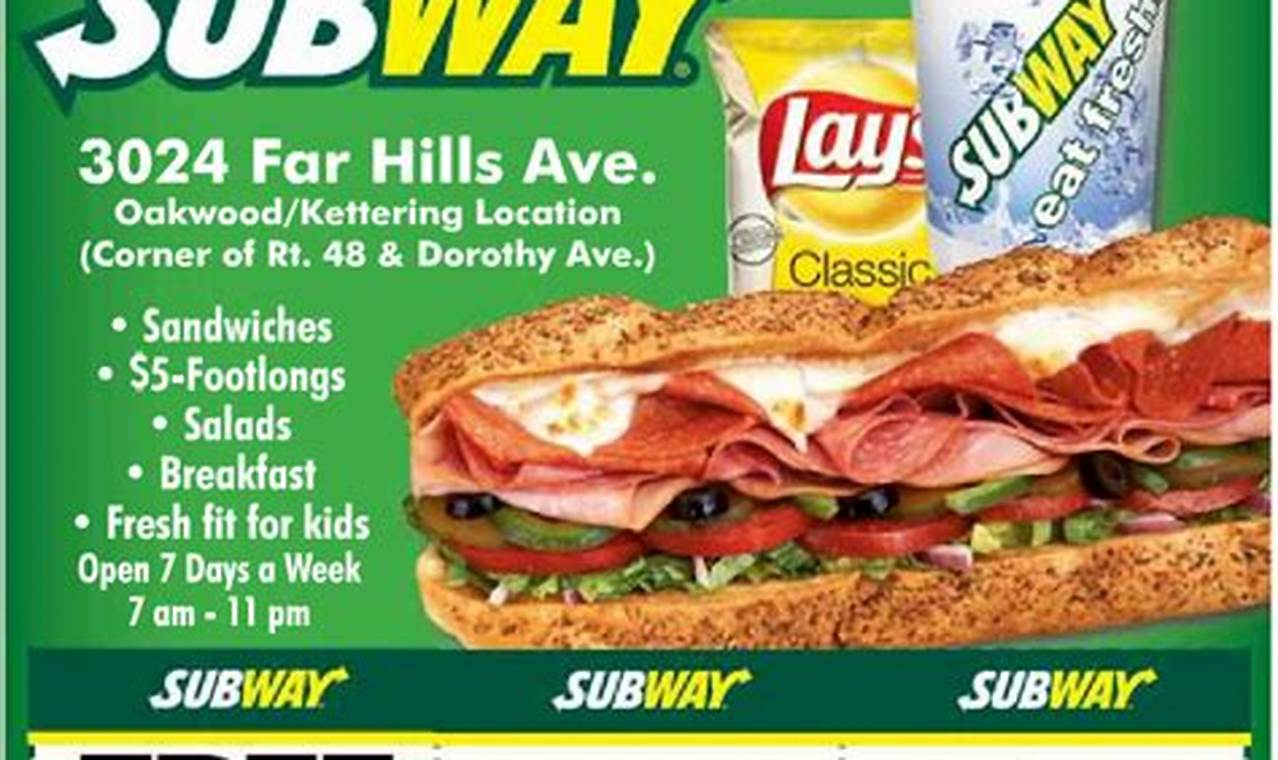 March 2024 Subway Coupons