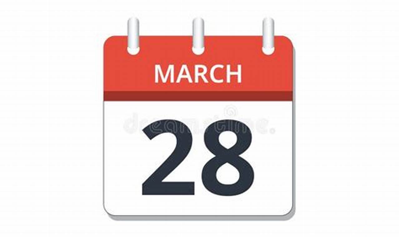 March 28th Calendar