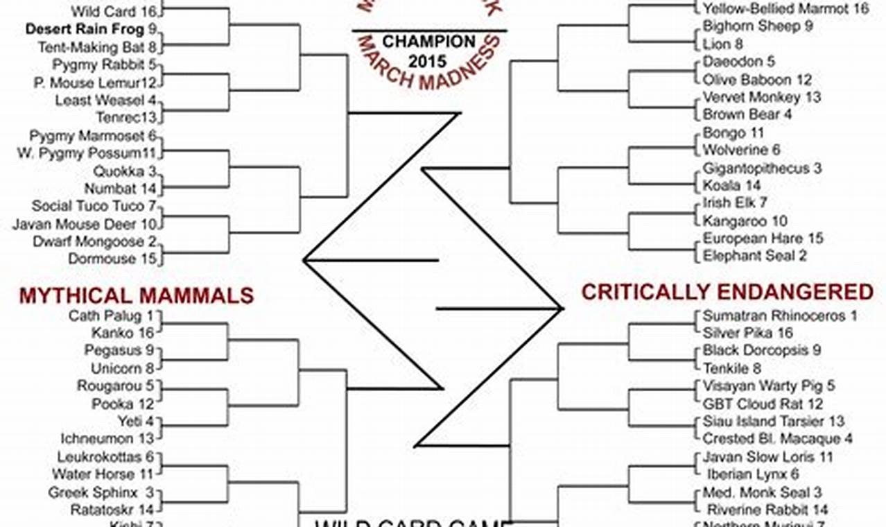 March Mammal Madness 2024 Bracket Answers