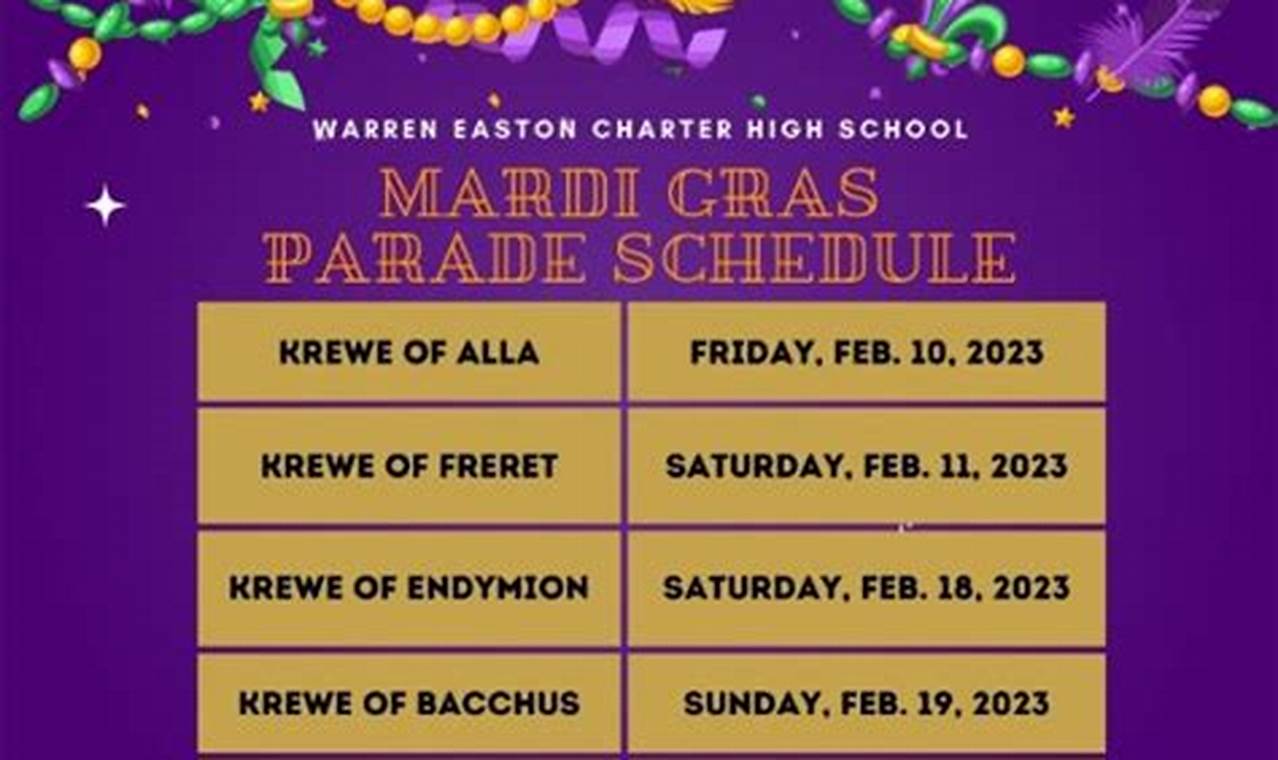 Mardi Gras 2024 Schedule New Orleans