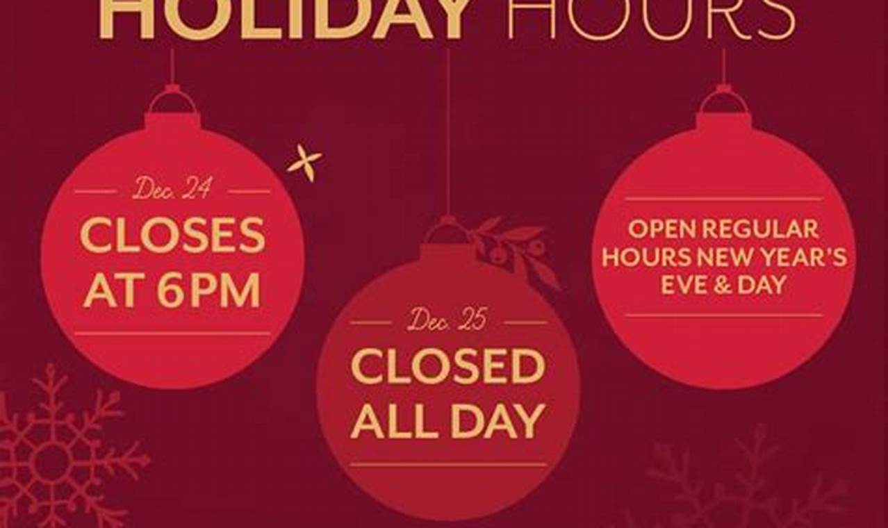 Martin's Holiday Hours 2024