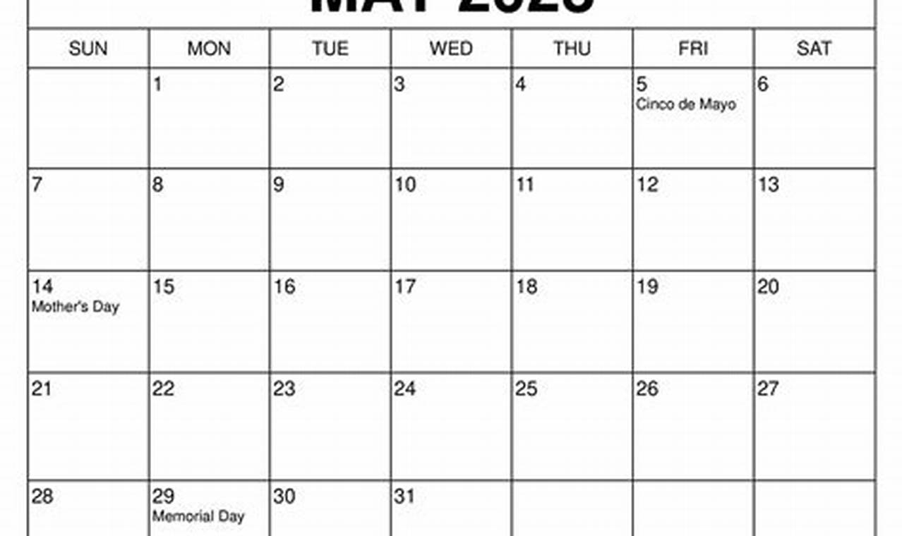 May 2023-May 2024 Calendar Printable Free