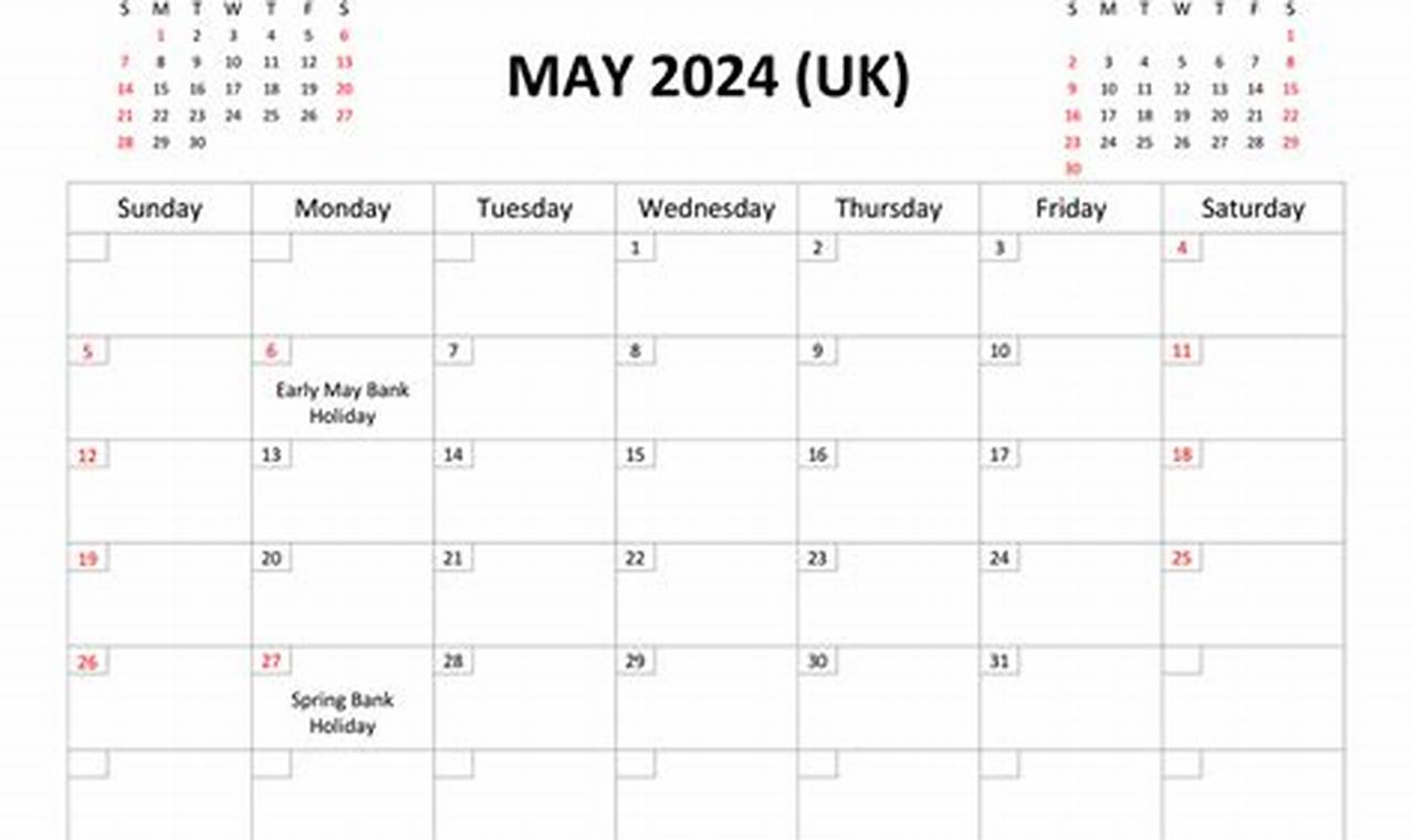 May 2024 Calendar Uk Printable Bookmarks