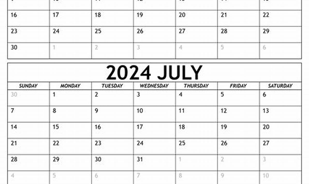 May June July August 2024 Calendar Printable