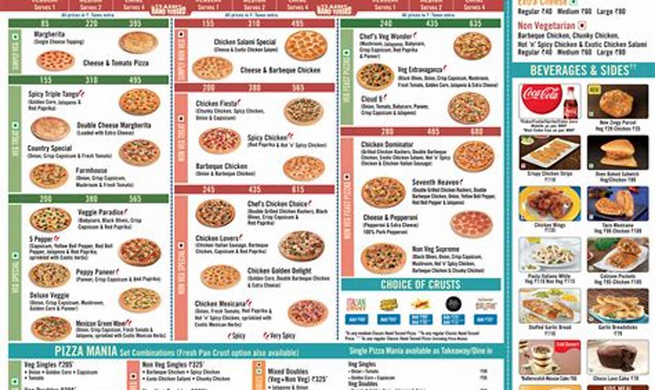 Menu Domino Pizza 2024 Printable
