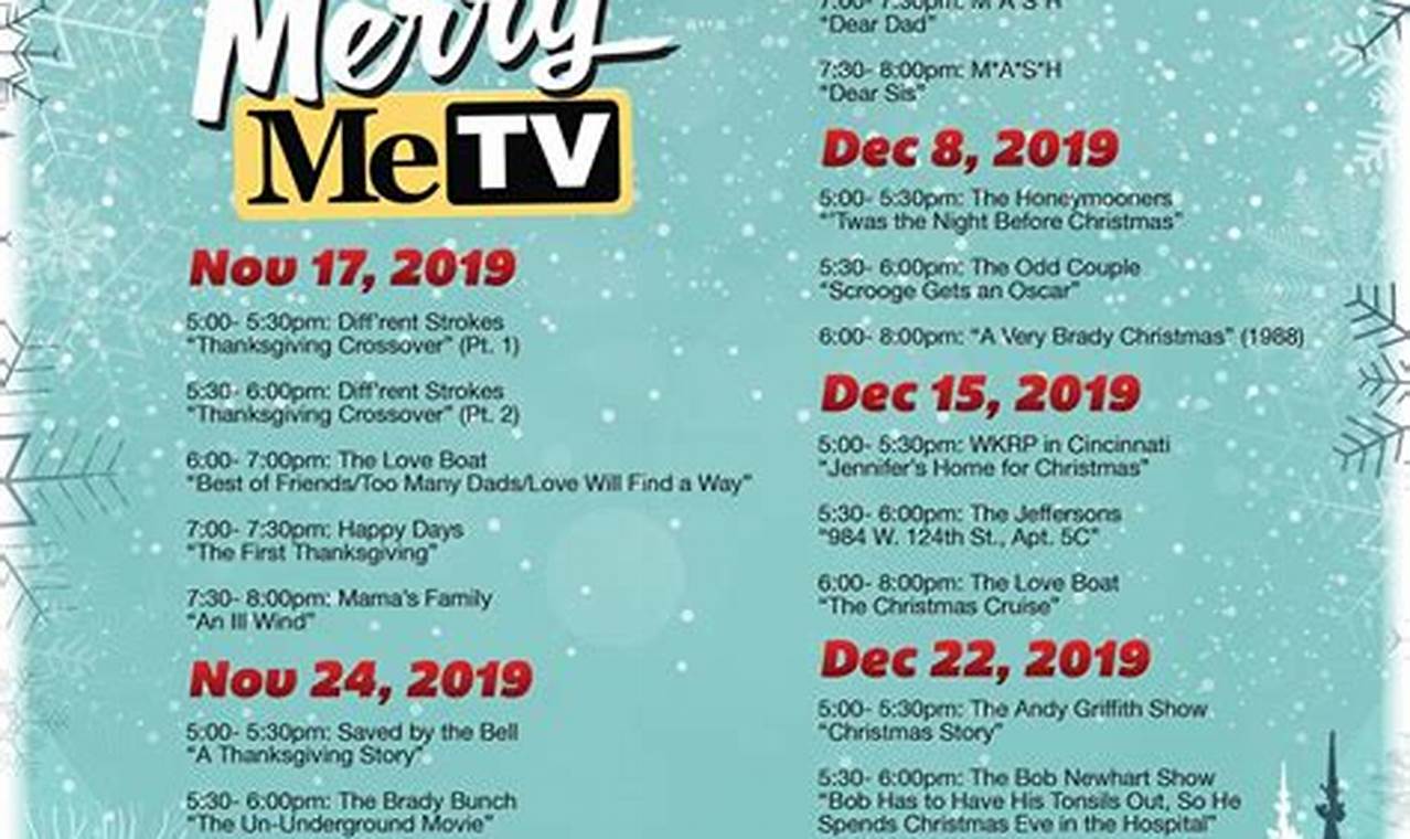 Metv Christmas Schedule 2024