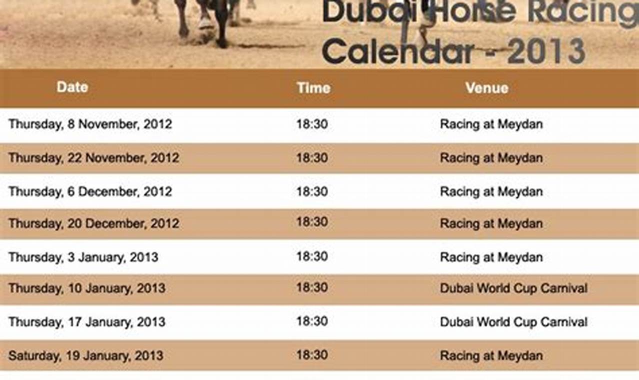 Meydan Racing Calendar 2024