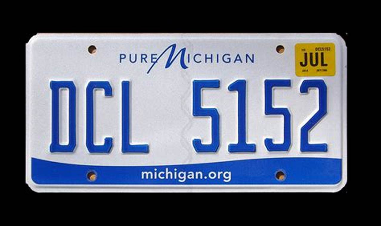 Michigan License Plate Tag Color 2024 Chart