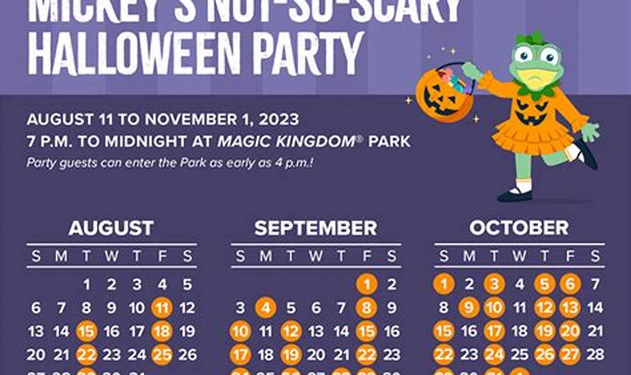 Mickey's Not So Scary Halloween Party Schedule 2024