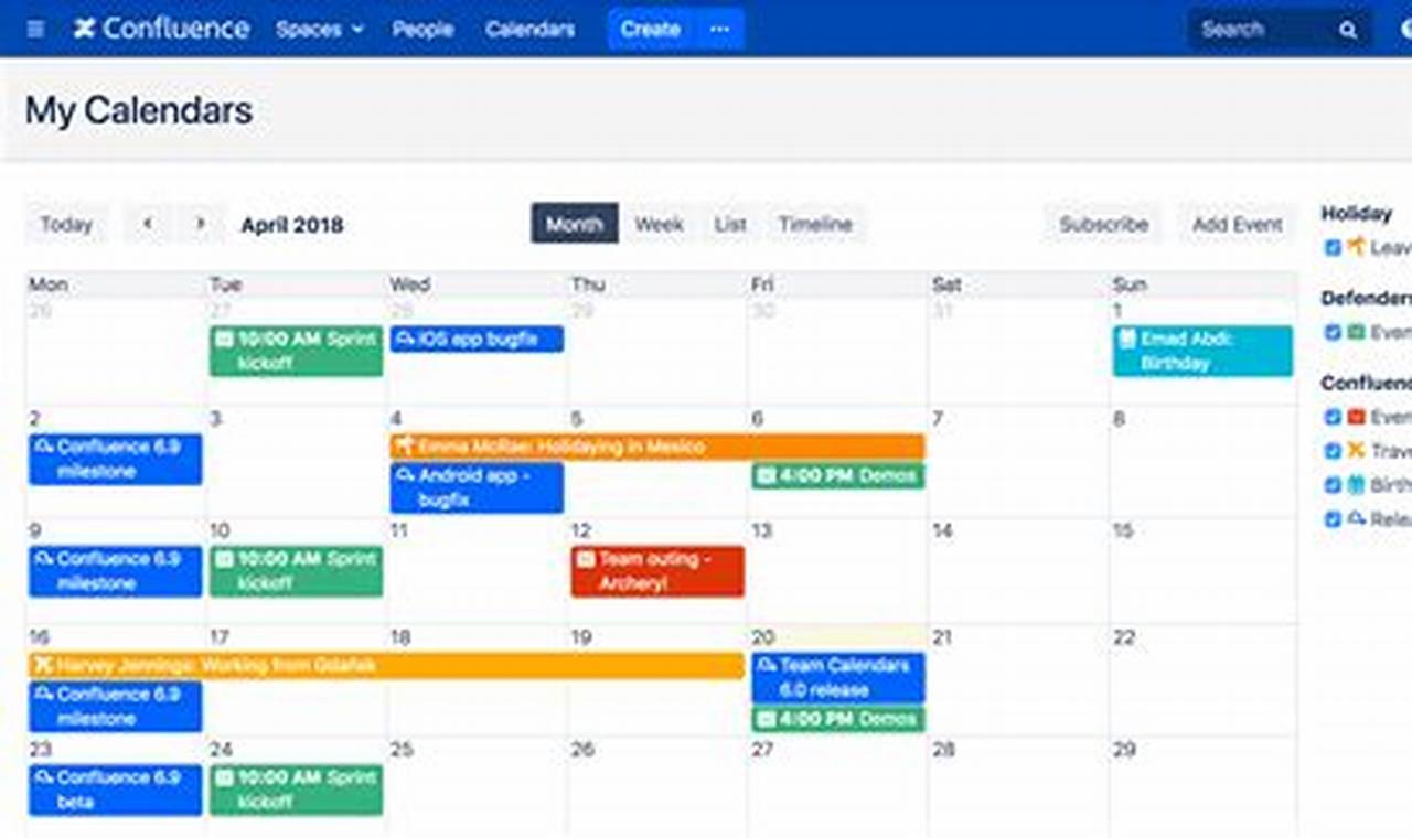 Microsoft Office Team Calendar