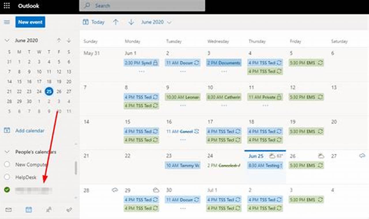 Microsoft Online Shared Calendar