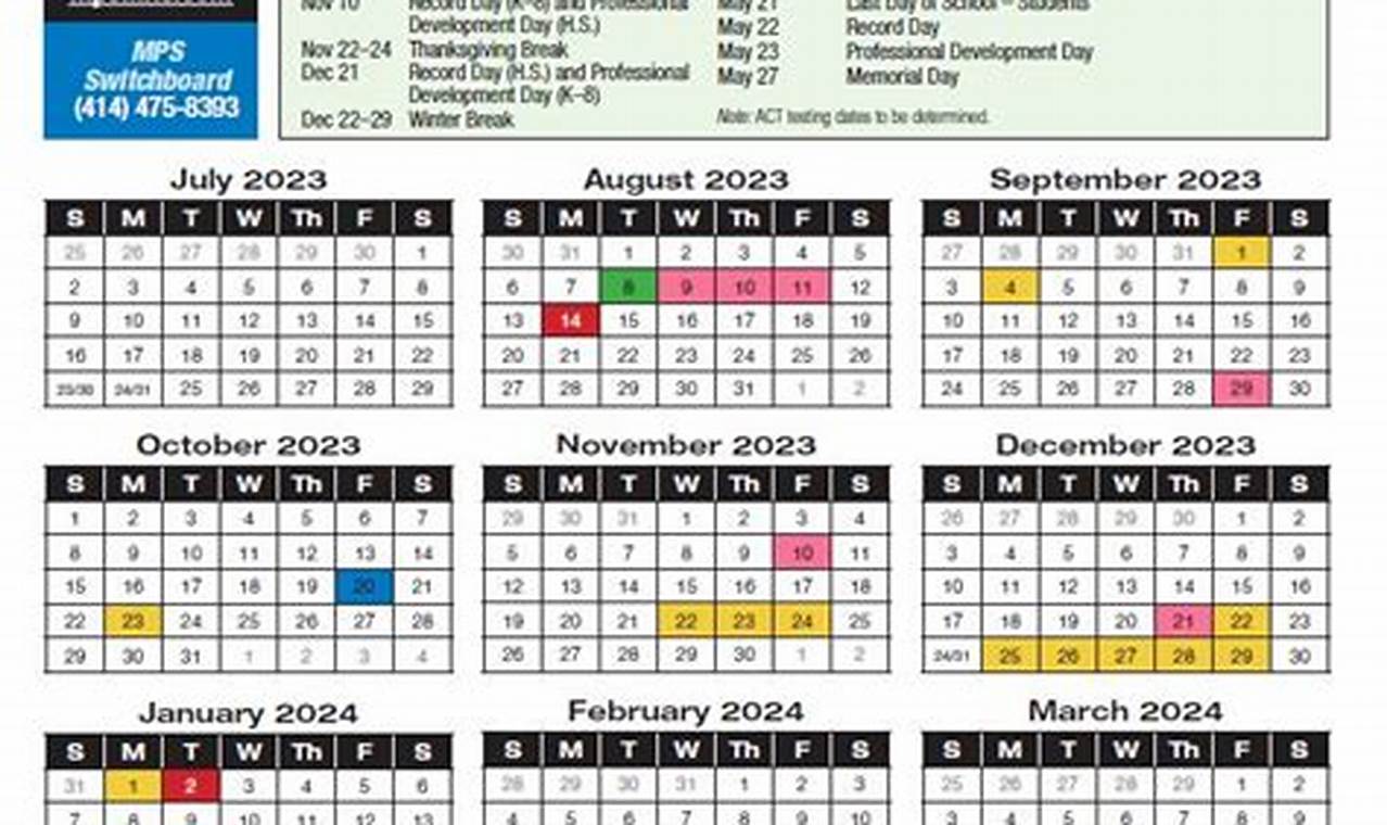 Milwaukee Public School Early Start Calendar