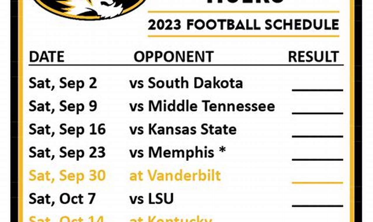 Missouri Football Schedule For 2024
